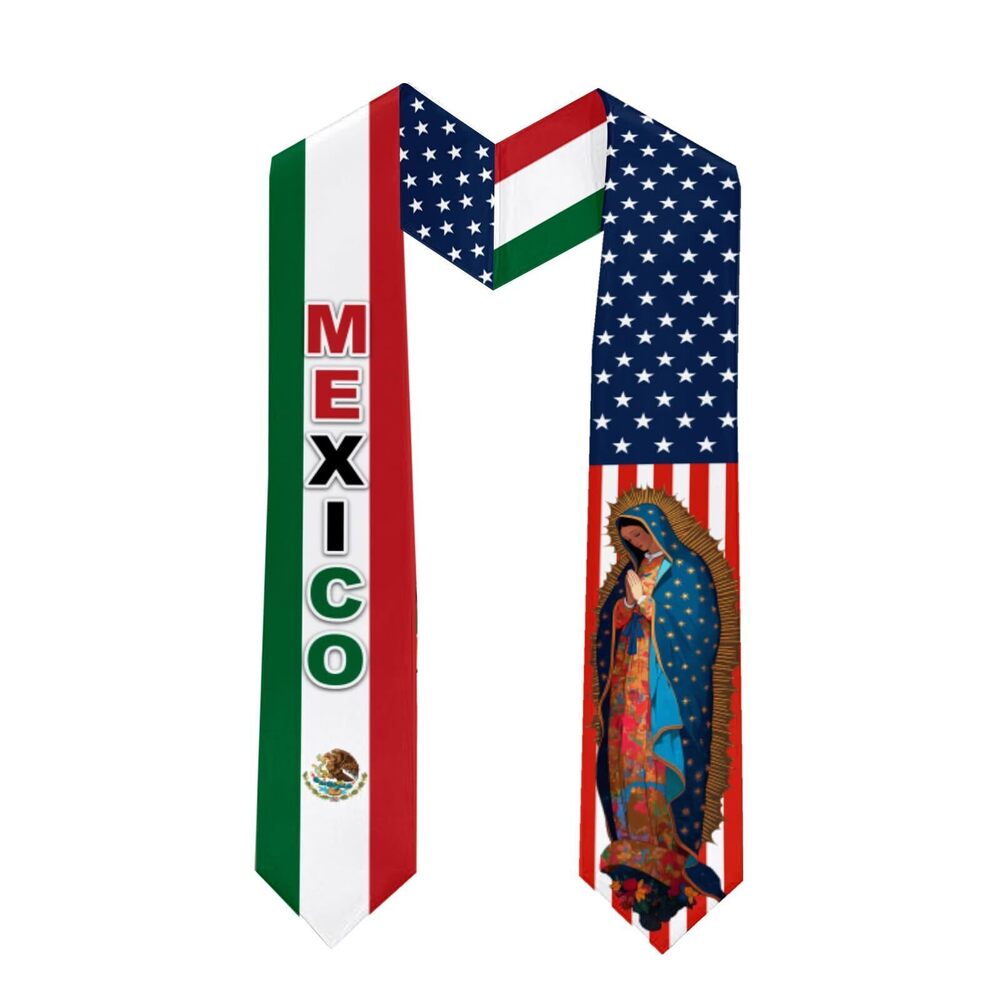 7146 Mexico America Graduation Stole Our Lady of Guadalupe Graduation Sash